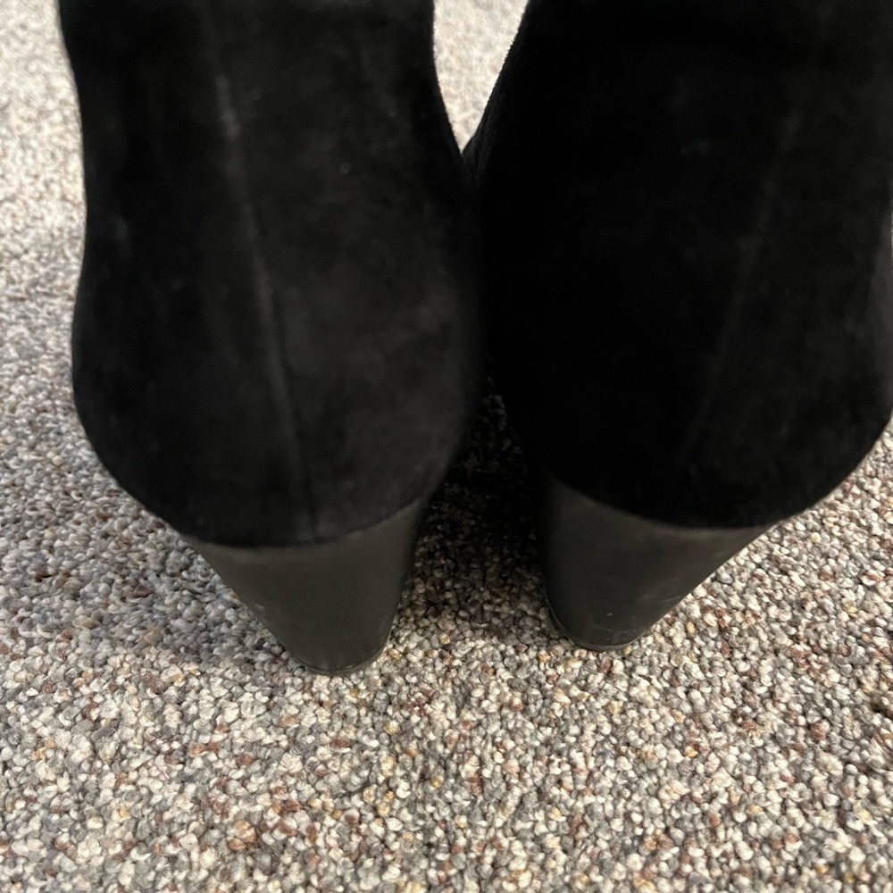 Eileen Fisher Black Suede Ankle Booties - Picture 2 of 8